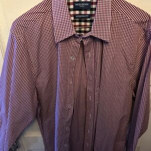 Nick Dunn Men's Red Checkered Casual Shirt 15.5 neck